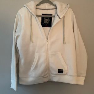 POLO: White Sherpa Sweatshirt